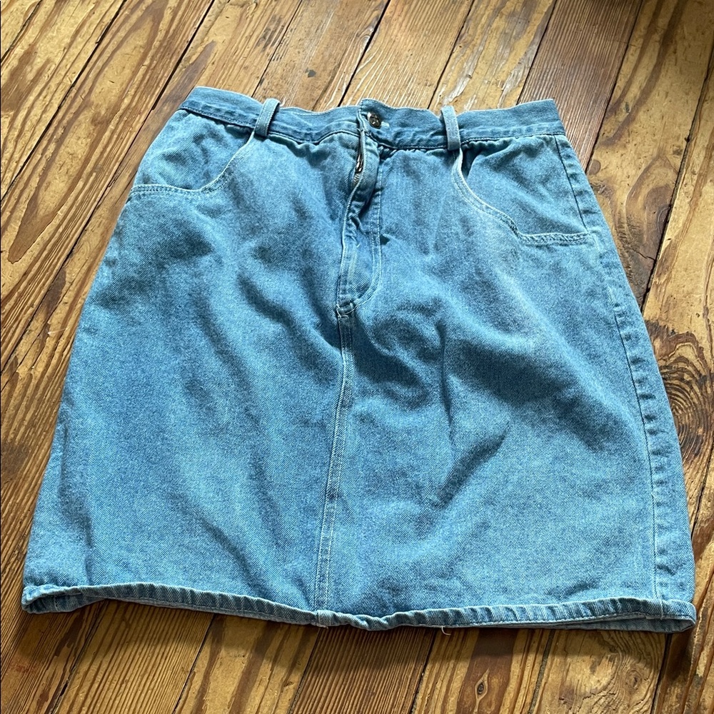 Stylish Blue Denim A-Line Skirt